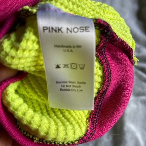 Pink Rose Yellow and Blue Cowl Neck Sweater - Picture 5 of 8